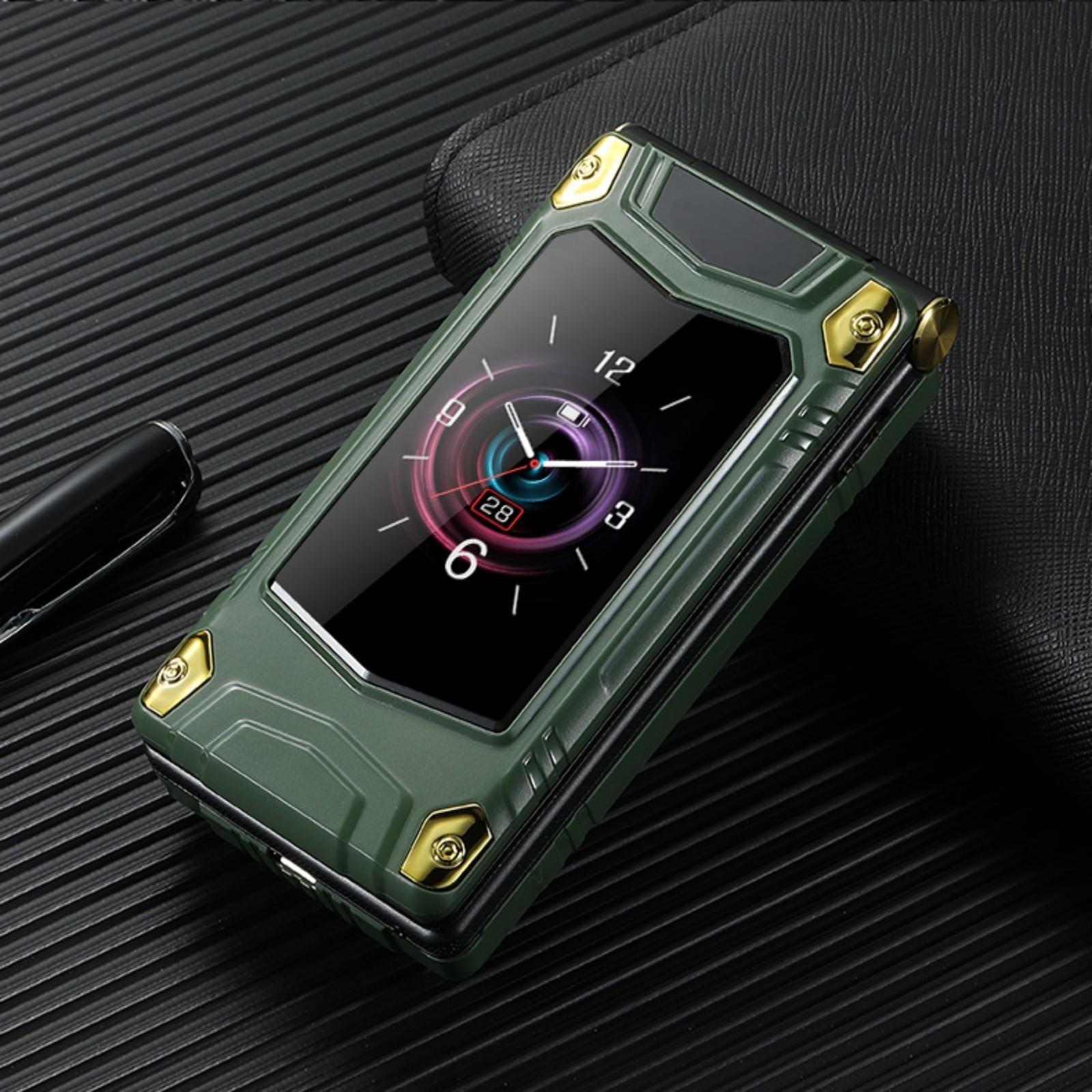 Double-Screen Flip Phone 4G All-Netcom with Dual Display and 45-Day Standby Battery, Classic Clamshell Design for Seniors, Minimalists and Backup Communication