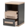 thumbnail image 3 of Baxton Studio Pandora 2 Drawer Nightstand in Gray and Oak Brown, 3 of 10