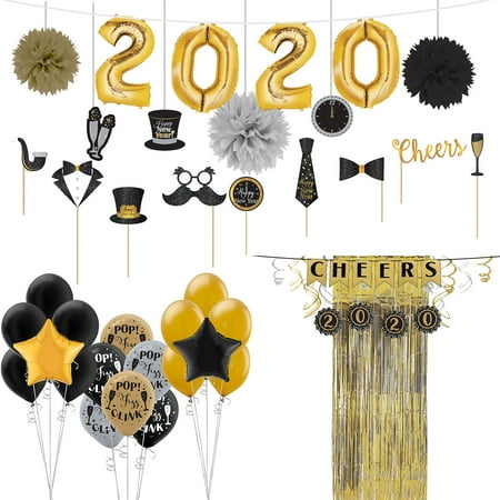 Party City Super Black Gold And Silver New Year S Decorating Kit