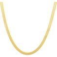 thumbnail image 2 of Floreo 10k Yellow Gold (3mm, 4mm, 5mm, 6mm, 7mm, 8mm, 9mm, 10mm, 12mm, 15mm, 18mm) Solid Herringbone Chain Necklace, 2 of 5