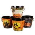 thumbnail image 7 of PEIBang Random Halloween Candy Bucket Iron Pail Pumpkin Storage 6.30" Width x 5.12" Height Reusable Stackable Trick or Treat Party Decor, 7 of 7