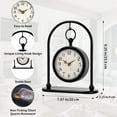 thumbnail image 2 of MODE HOME Vintage Metal Table Clock, Farmhouse Table Clock, Small Black Silent Non-Ticking Battery Operated Desk and Shelf Clocks for Home Kitchen Living Room Bedroom Decor, 2 of 7