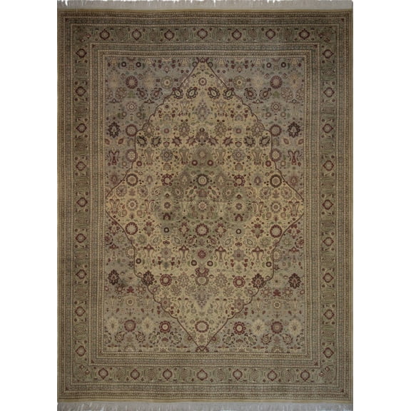 Wali Samara Gold/Green Rug, 9'1" x 12'3"