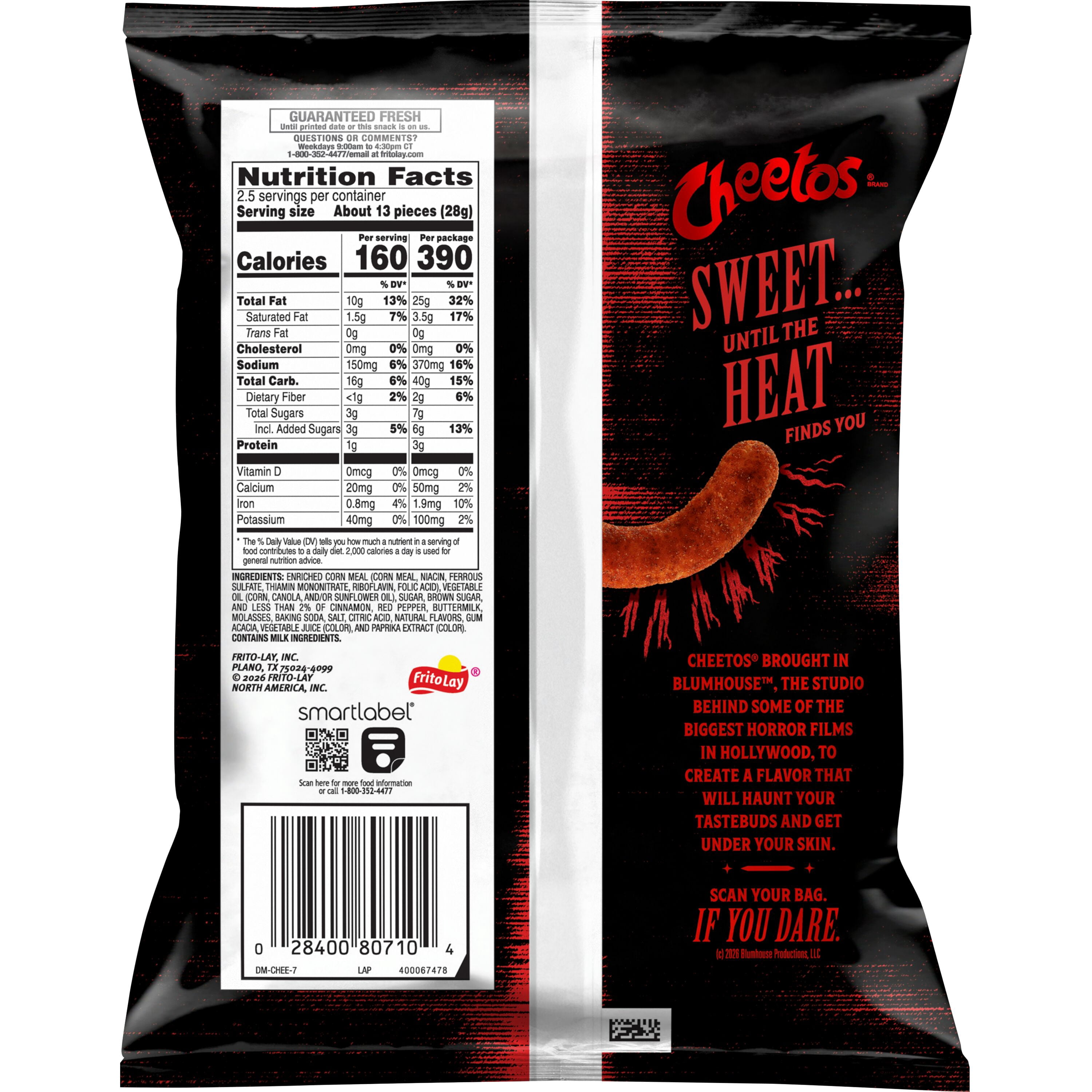 Cheetos  Sweet Phantom Heat Flavored Puffs Cheese Flavored Snacks, 2.5 oz