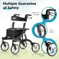 thumbnail image 6 of HEAO Black Rollator Walker 10" Wheels with Seat,Shock Absorber,Lightweight Mobility Aid for Seniors, 6 of 9