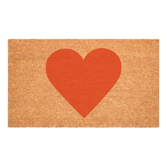 Calloway Mills Orange Heart Doormat, 36" x 72"