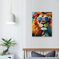 thumbnail image 4 of Nawypu  Lion Canvas Wall Art Pieces Lion Wearing Glasses Poster Prints Abstract Colorful Animal Paintings Home Decor Framed, 4 of 5