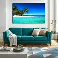 thumbnail image 4 of Beach Tree Canvas Art Beach Sunset Picture Wall Art Beach Landscape Framed Painting Wall Decor For Home Office Bedroom Reeady to Hang, 4 of 6
