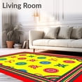 thumbnail image 2 of ODIKA 2'x3' Machine Washable Non-Slip Area Rug, Cane Stripe Medallion Joyful Season Accent High Traffic Rug, Yellow, 611167, 2 of 5