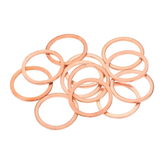 Uxcell Flat Copper Washers Copper Flat Sealing Ring Copper 12 pack 22x27x1.5mm