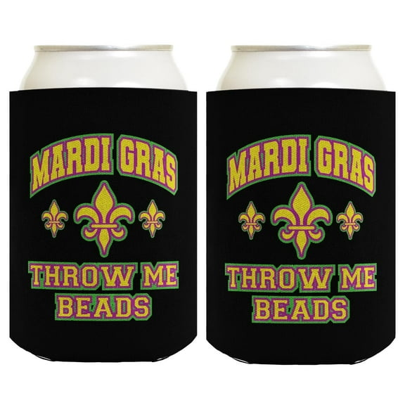 Mardi Gras Party Supplies Mardi Gras Throw Me Beads 2-Pack Can Drink Thermocoolers