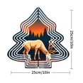thumbnail image 2 of Stylized Metal Hanging Christmas Tree Wind Spinner - Geometric Deer Design with Concentric Circles for Garden & Yard Decor, 2 of 7