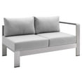 thumbnail image 3 of Modway Shore Sunbrella? Fabric Outdoor Patio Aluminum 7 Piece Sectional Sofa Set in Silver Gray, 3 of 10