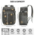 thumbnail image 3 of Gothic Celestial Insulated Cooler Backpack - 20L Leakproof Soft Cooler Bag for Camping, Beach & Picnic with Sun & Moon Print, 3 of 6