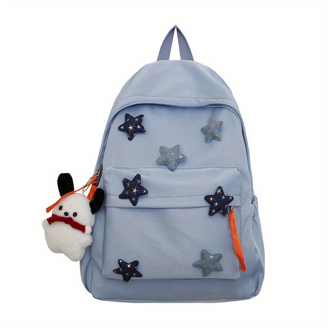 Mochila Decorativa De Estrella Kawaii, Linda Bolsa Escolar De Nylon Para Estudiantes, Mochila Casual De Viaje
