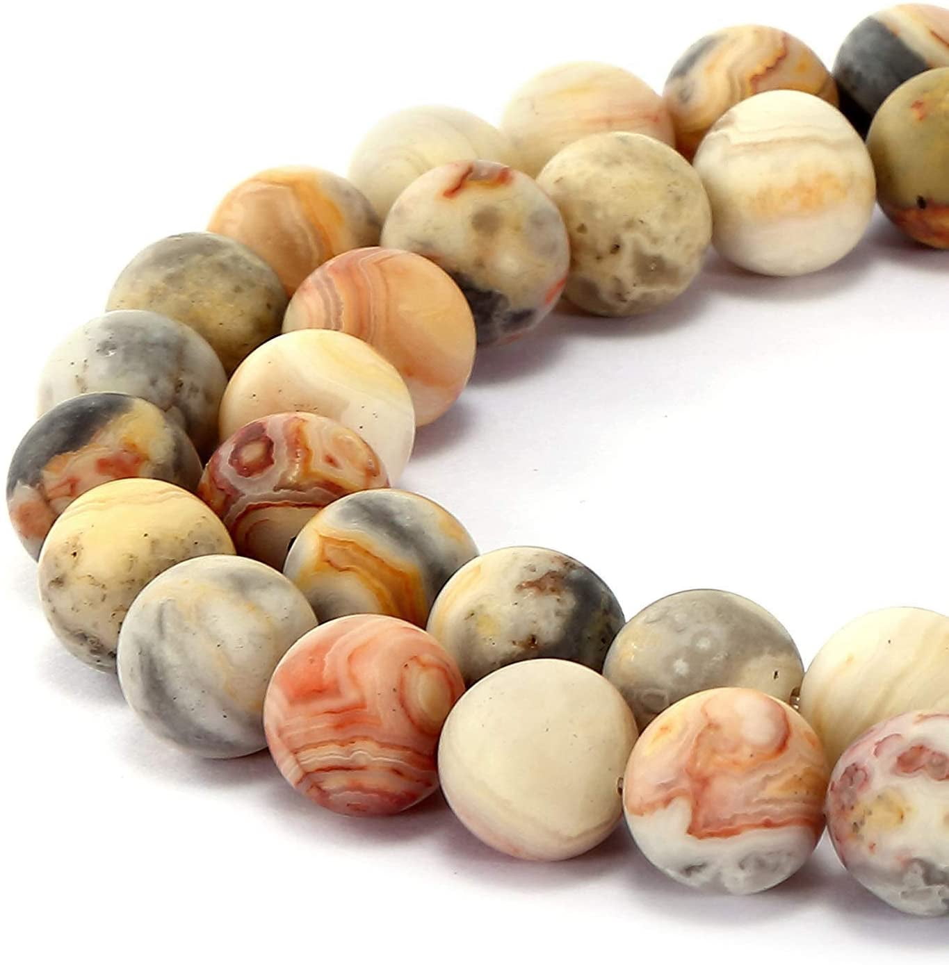 New 10mm Blue Crazy Lace Agate Round Loose Beads 15'' 