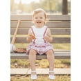 thumbnail image 3 of BemeyourBBs Newborn Baby Girls Baseball Outfit Infant Baby Girl Summer Clothes Cute Ruffle Baseball Embroidery Tank Tops with Ruffle Skirt Shorts Set, 3 of 9