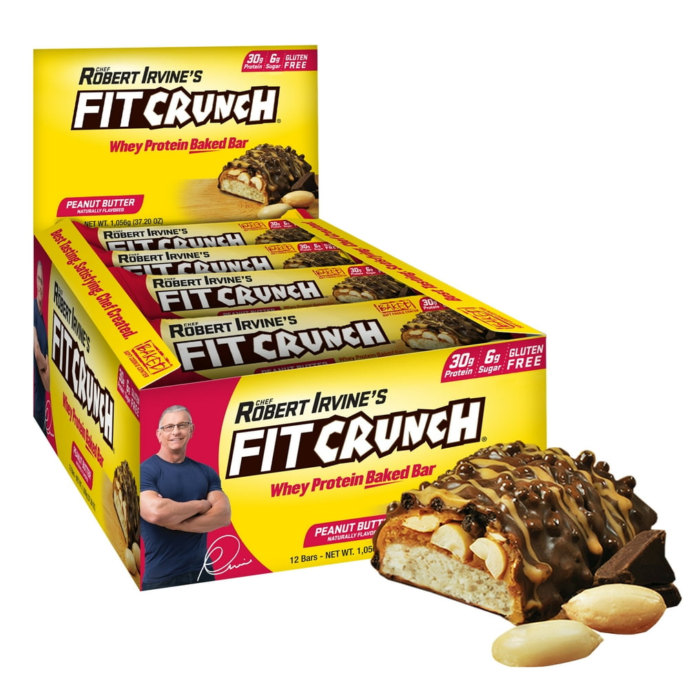 Fit Crunch Protein Bar, Chocolate Peanut Butter, 30g Protein, 12 ct