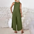thumbnail image 4 of BangWanChi Womens Jumpsuits Overalls Wide Leg Casual Womens Fashion Summer Solid Pocket Casual Sleeveless Suspender Jumpsuit, 4 of 5