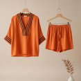 thumbnail image 5 of QGJZVUNL Boho 2 Piece Sets for Women Summer Outfits V Neck Top Elastic Waist Shorts Vacation Clothes Size 4XL, 5 of 5