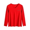 thumbnail image 5 of Women's Plus Size thermal Underwear Top Fleece Lined V Neck Long Sleeve Warm Base Layer Shirt Soft Comfy Cold Weather Top for Loungewear Daily Wear Red, 5 of 7