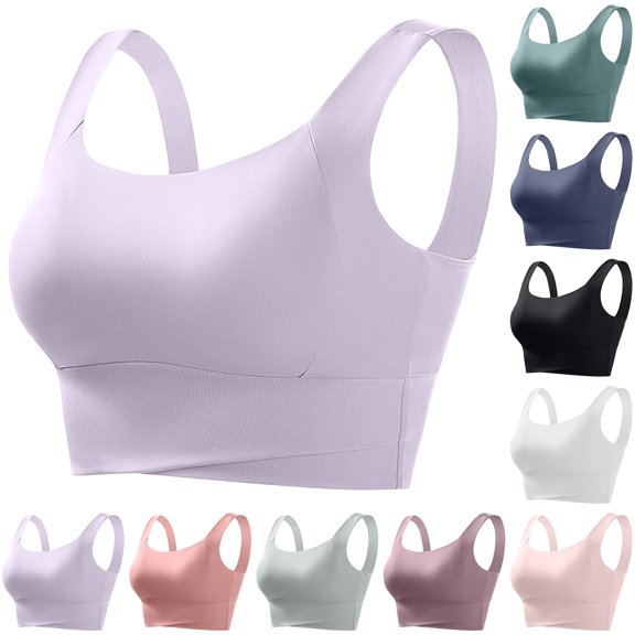 WHEANG Sports Bras for Women Yoga Beauty Sports Bra with Removable Pads High Support Workout Top Shockproof Running Athletic Vest Bra for Gym Fitness Activewear Size S White
