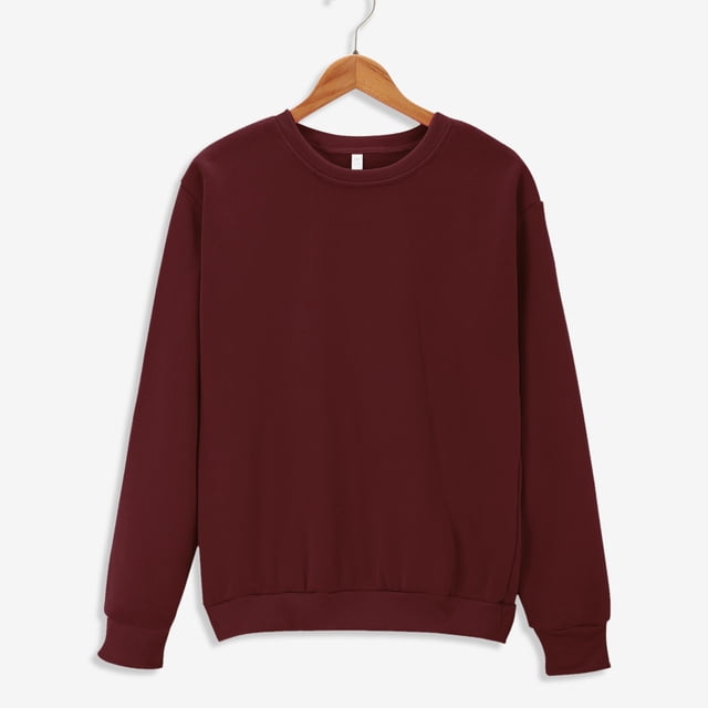 Women'S Solid Color Round Neck Oversized Sweatshirt Loose Fit Long Sleeve Light Sweatshirt Loose Blouse