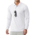 thumbnail image 2 of Polo de golf Askdeer para hombre, manga larga, UPF 50+, color blanco, 2 of 6