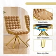 thumbnail image 2 of Silla giratoria de respaldo de bola tufted con piernas de metal de oro, silla elegante sin brazos para oficina en el hogar, dormitorio, 2 of 5