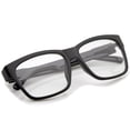 thumbnail image 4 of sunglassLA Unisex Casual Bold Square Clear Lens Horn Rimmed Eyeglasses 53mm (Shiny Black / Clear) - 53mm, 4 of 4