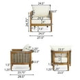 thumbnail image 5 of GDF Studio Morrow Cushioned Acacia Wood Outdoor Lounge Chair - Set of 2 - Beige, 5 of 11