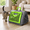 Green, variant on Foldable Cat Carrier, Hard-Sided Plastic Travel Pet Carrier for Cats up to 25 lbs, Front Open Ventilated Cat Crate with Handle, 18.33 x 14.43 x 14.04 in