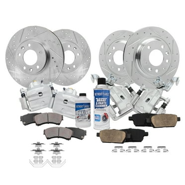 Detroit Axle - Front Rear Drilled Slotted Brakes and Rotors Brake Pads Brake Calipers Replacement for Mazda 6 Fits select: 2006-2012 FORD FUSION SE, 2007-2012 LINCOLN MKZ