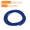 thumbnail image 2 of Uxcell Twisted Cloth Covered Wire 3 Core 18AWG 3.0m/9.84ft,Electrical Cable,Blue, 2 of 5