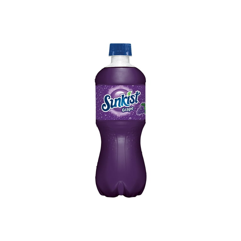 grape Sunkist Caffeine Free Grape Soda Pop, 16 fl oz, 6 Pack Bottles