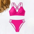 thumbnail image 2 of HAPIMO Rollbacks Women's 2 Peices Bathing Suit Cozy Wireless Bikini Bandeau Swimming Trunks Thong Split Bikini Swimsuit Pink, 2 of 4