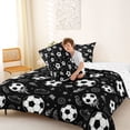 thumbnail image 4 of Erosebridal Black White Soccer Full Size Comforter Sets, Sport Bedding Sets for Men and Boys, Reversible 3-Piece, 1 Comforter and 2 Pillowcases, 4 of 6