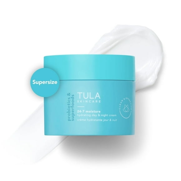 TULA Skin Care 24-7 Hydrating Day & Night Cream - Supersize, Anti-Aging Moisturizer for Face, Contains Watermelon & Blueberry Extract, 3.4 oz.