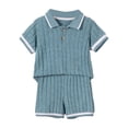 thumbnail image 3 of Vividxx Boys Short Sleeve Striped T-Shirt Tops Shorts Gentleman Outfits Sets Soft Dailywear, 3 of 9