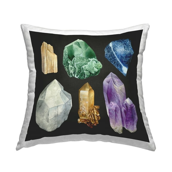 Stupell Industries Natural Varied Gemstones Decorative Printed Throw Pillow Design by Grace Popp .