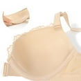 thumbnail image 5 of YANDW Front Closure Bras for Women Lace Unlined No Padded Soft Underwire Everyday T-shirt Bra, Beige 36B, 5 of 6