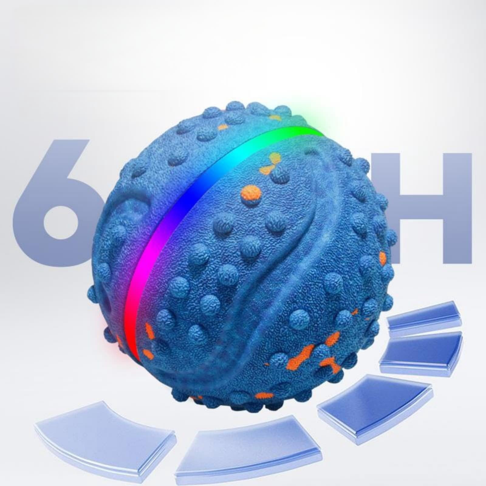 Automatic Rechargeable Self Moving Bouncing Flashing Lights Interactive Pet Toy 315 Inch for Small Medium Dogs Cats Indoor Outdoor Play