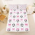 thumbnail image 5 of Erosebridal Cute Bow Knot Full Size Sheets For Girl,Football Sport Games Ball Theme Kids Bed Sheets 4pcs, 5 of 6