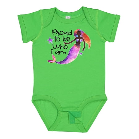 

Inktastic Black History Month Proud to Be Who I Am Mermaid Gift Baby Boy or Baby Girl Bodysuit