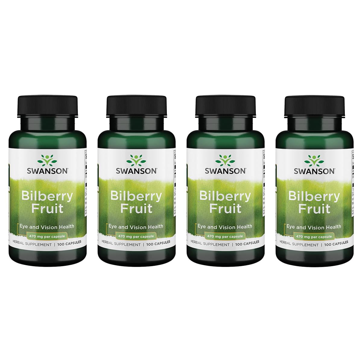 Swanson Bilberry Fruit 470 mg 100 Caps 4 Pack