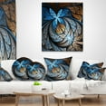thumbnail image 4 of Designart Blue Brown Fractal Flower Pattern - Floral Throw Pillow - 12x20, 4 of 5