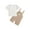 Khaki, variant on CARETOO Toddler Baby Boys Clothes Summer Outfit T-Shirt Jumpsuit Set Cotton Fabric Cute Solid Color