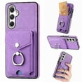 thumbnail image 1 of Funda para Samsung Galaxy A54 5g de cuero con acabado galvanizado y tarjetero (negro), 1 of 5