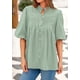 thumbnail image 5 of Blusa PRETTYGARDEN para mujer, verano 2025, manga corta, cuello en V, 5 of 9