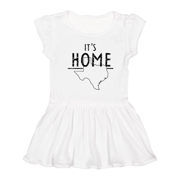 Inktastic Its Home- State of Texas Outline Distressed Text Girls Toddler Dress